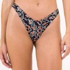 Maaji Black Rose Splendour High Leg Bikini Bottom Swim