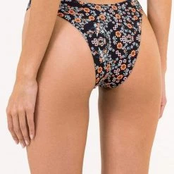 Maaji Black Rose Splendour High Leg Bikini Bottom Swim