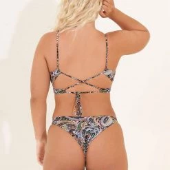 Maaji Folky Holly Long Line Triangle Bikini Top