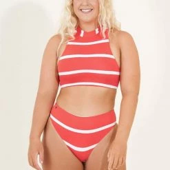 Maaji Sail Stripe Dhalia High Neck Bikini Top Swim