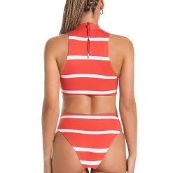 Maaji Sail Stripe Epica High Rise/High Leg Bikini Bottom Swim