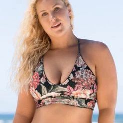 Maaji Black Bagh Daylight Long Line Triangle Bikini Top