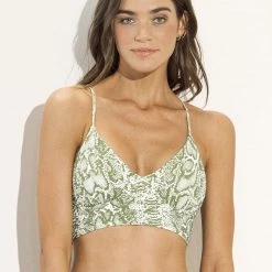 Maaji Snake Daylight Long Line Triangle Bikini Top New