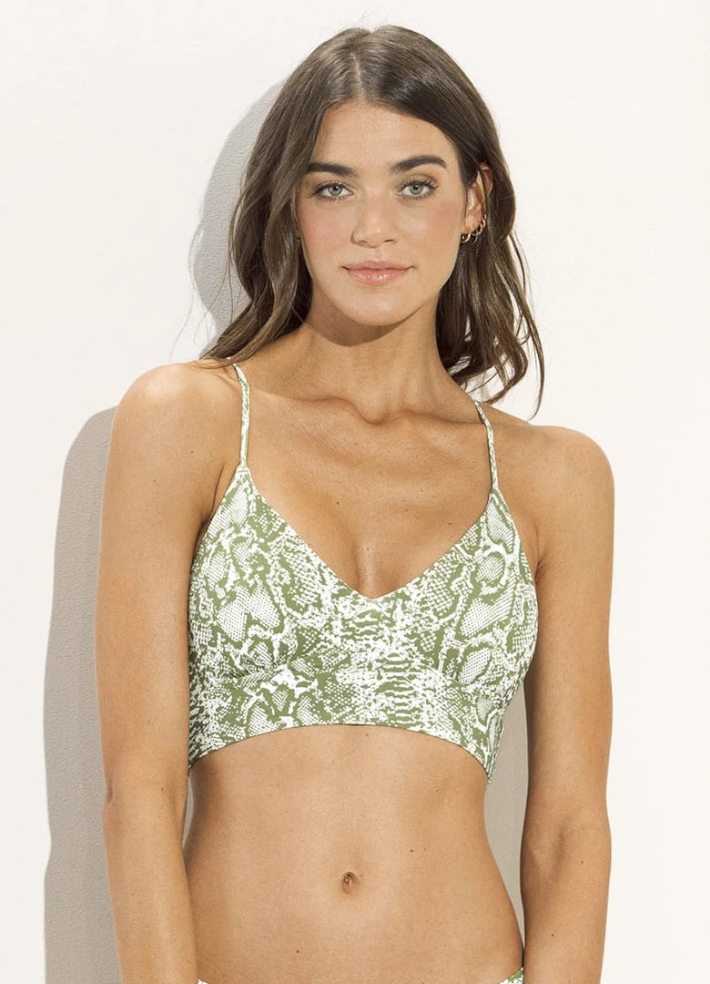 Maaji Snake Daylight Long Line Triangle Bikini Top New