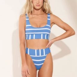 Maaji Sail Stripe Donna Sporty Bralette Bikini Top Swim