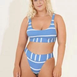 Maaji Sail Stripe Donna Sporty Bralette Bikini Top Swim