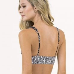 Maaji Black Rose Donna Sporty Bralette Bikini Top Swim