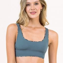 Maaji Black Rose Donna Sporty Bralette Bikini Top Swim