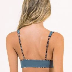 Maaji Black Rose Donna Sporty Bralette Bikini Top Swim