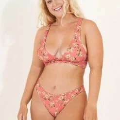 Maaji Ditsy Garden Odette Long Line Triangle Bikini Top Swim