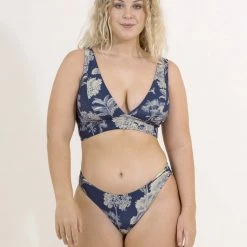 Maaji Night Jungle Paradise Long Line Triangle Bikini Top New