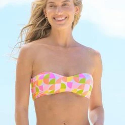 Maaji Simple Seventies Kona Strapless Bandeau Bikini Top Swim