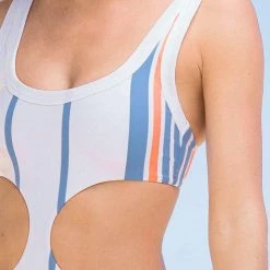 Swim Maaji Bengal Stripe Shadows Cut Out One Piece