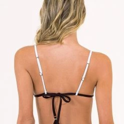 Maaji Olive Embroidered Arabelle Sliding Triangle Bikini Top Swim