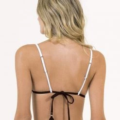 Maaji Olive Embroidered Arabelle Sliding Triangle Bikini Top Swim