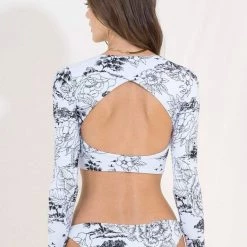 Maaji Toile De Juoy Palma Long Sleeve Bikini Top Swim