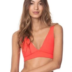 Swim Maaji Desire Red Allure Long Line Triangle Bikini Top