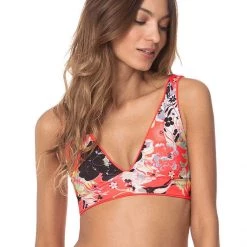 Swim Maaji Desire Red Allure Long Line Triangle Bikini Top