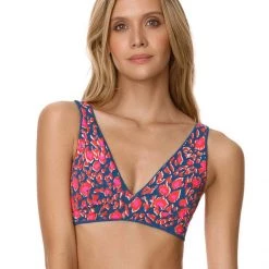 Maaji Prussian Blue Allure Long Line Triangle Bikini Top Swim