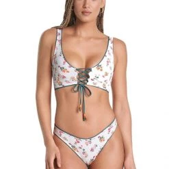 Maaji Eucalyptus Green Allure Long Line Triangle Bikini Top Swim