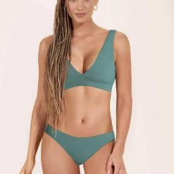 Maaji Eucalyptus Green Allure Long Line Triangle Bikini Top Swim