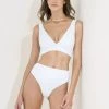 Swim Maaji Simply White Allure Long Line Triangle Bikini Top