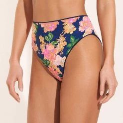 Swim Maaji Indigo Blue Suzy Q High Rise/High Leg Bikini Bottom