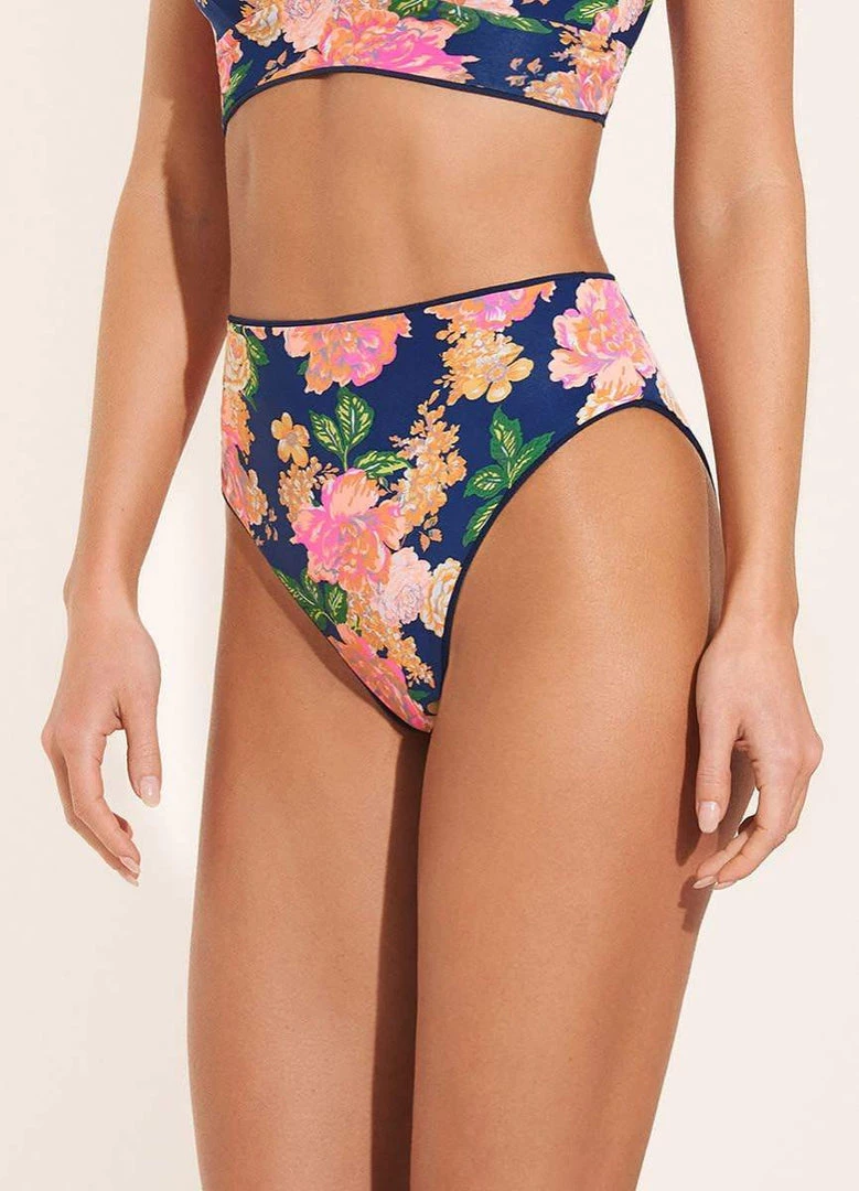 Swim Maaji Indigo Blue Suzy Q High Rise/High Leg Bikini Bottom