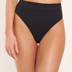 Maaji Black Orchid Suzy Q High Rise/High Leg Bikini Bottom