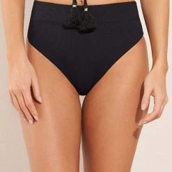 Swim Maaji Black Midnight Suzy Q High Rise/High Leg Bikini Bottom