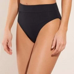 Swim Maaji Black Midnight Suzy Q High Rise/High Leg Bikini Bottom