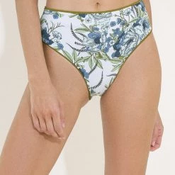 Maaji Olive Green Suzy Q High Rise/High Leg Bikini Bottom Swim