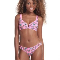 Swim Maaji Rose Lemonade Victory V Wire Bralette Bikini Top