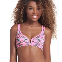 Swim Maaji Rose Lemonade Victory V Wire Bralette Bikini Top