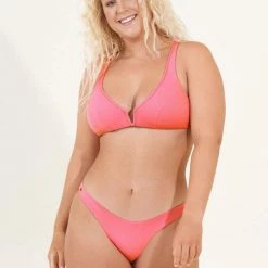 Swim Maaji Lipstick Rose Victory V Wire Bralette Bikini Top