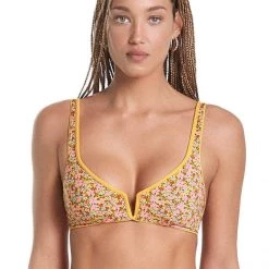 Swim Maaji Sunflower Victory V Wire Bralette Bikini Top