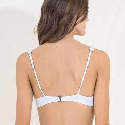 Maaji White Cotton Victory V Wire Bralette Bikini Top Swim