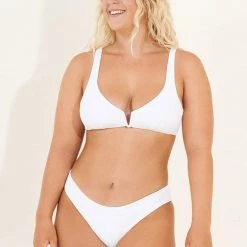 Maaji Simply White Victory V Wire Bralette Bikini Top