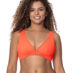 Maaji Papaya Orange Victory D Cup Bralette Bikini Top