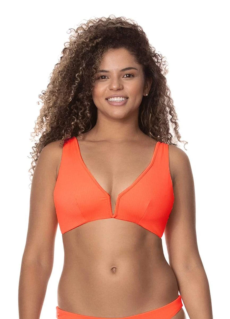 Maaji Papaya Orange Victory D Cup Bralette Bikini Top