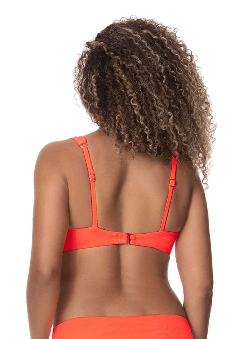 Maaji Papaya Orange Victory D Cup Bralette Bikini Top