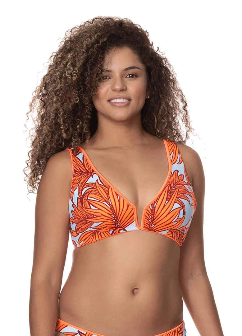 Maaji Papaya Orange Victory D Cup Bralette Bikini Top