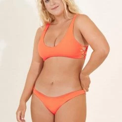 Maaji Orange Poppy Flirt Thin Side Bikini Bottom Swim