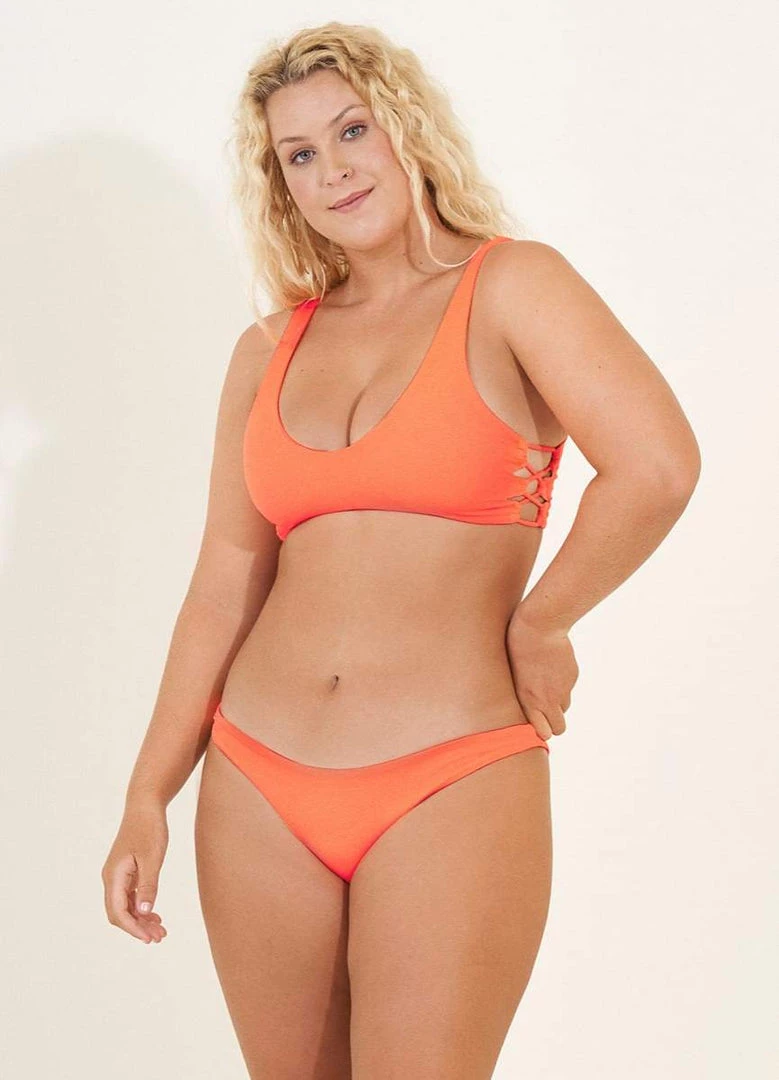 Maaji Orange Poppy Flirt Thin Side Bikini Bottom Swim