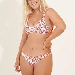 Maaji Orange Poppy Town Sporty Bralette Bikini Top
