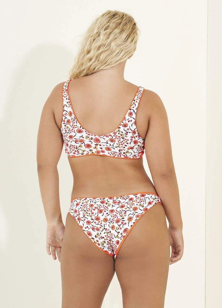 Maaji Orange Poppy Flirt Thin Side Bikini Bottom Swim