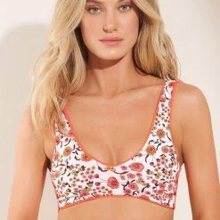 Maaji Orange Poppy Town Sporty Bralette Bikini Top