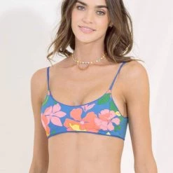 Maaji Maya Blue Lanai Sporty Bralette Bikini Top