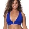 Maaji Azure Blue Parade D Cup Triangle Bikini Top Swim