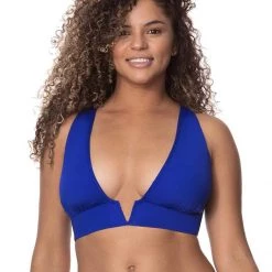 Maaji Azure Blue Parade D Cup Triangle Bikini Top Swim